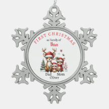 Erste Weihnachtsfamilie von drei Keepake-Fotos