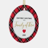 Erste Weihnachtsfamilie von Three Foto Baby Neubor Keramik Ornament (Rechts)