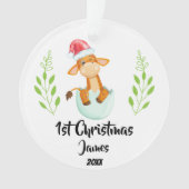 Erste Weihnachtsfeier 2023 Personalisiertes Foto Ornament (Vorderseite)