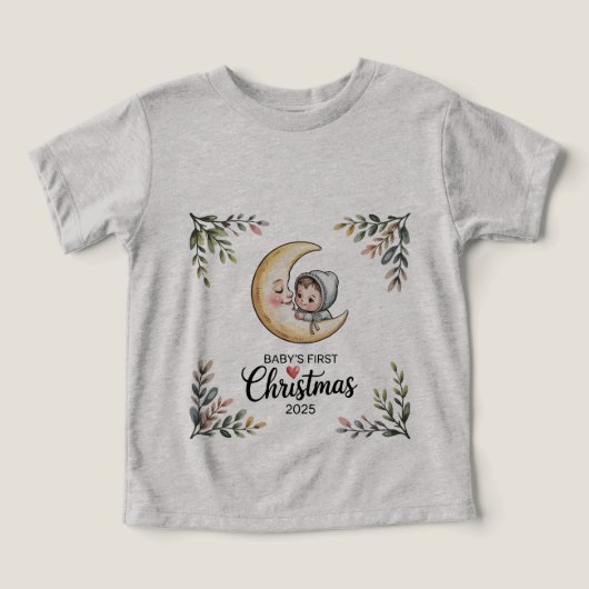 Erste Weihnachtsfeier 2025 Vintag Mond & Baby (Design Vorderseite)