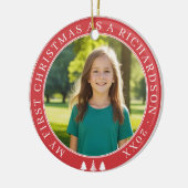 Erste Weihnachtsfeier-Adoption Keramik Ornament (Links)
