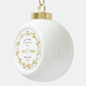 Erste Weihnachtsfeier als Ehemann und Ehefrau Gold Keramik Kugel-Ornament (Rechts)