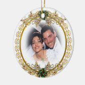 Erste Weihnachtsfeier als Ehemann und Ehefrau Keramikornament (Links)