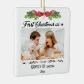 Erste Weihnachtsfeier als Familie mit maßgeschneid Keramikornament (Rechts)