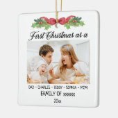Erste Weihnachtsfeier als Familie mit maßgeschneid Keramikornament (Links)