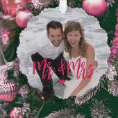 Erste Weihnachtsfeier als Foto von Mr & Mrs. Ornament Karte