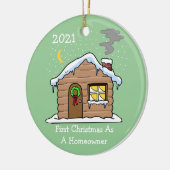 Erste Weihnachtsfeier als Hausbesitzer 2021 (Hütte Keramik Ornament (Links)