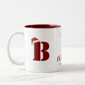 Erste Weihnachtsfeier als Mit Monogramm Familienna Zweifarbige Tasse (Links)
