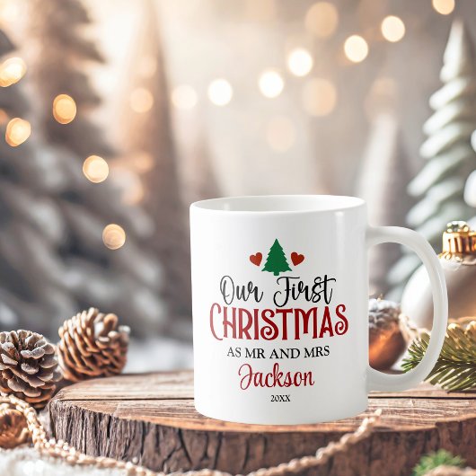 Erste Weihnachtsfeier als Personalisiert Kaffeetasse
