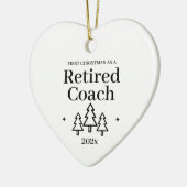 Erste Weihnachtsfeier als Ruhestand Keramik Ornament (Links)