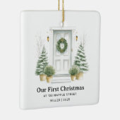 Erste Weihnachtsfeier bei New Address - Sage Door Keramikornament (Rechts)