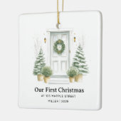 Erste Weihnachtsfeier bei New Address - Sage Door Keramikornament (Links)