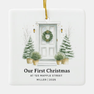 Erste Weihnachtsfeier bei New Address - Sage Door Keramikornament