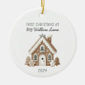 Erste Weihnachtsfeier bei New Zuhause Gingerbread Keramik Ornament (Vorne)