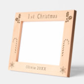 Erste Weihnachtsfeier, Candy Canes, Name 10x8 zeig Geätzte Rahmen (Links)