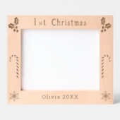 Erste Weihnachtsfeier, Candy Canes, Name 10x8 zeig Geätzte Rahmen (Vorderseite)