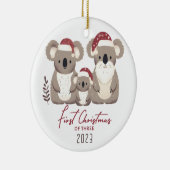 Erste Weihnachtsfeier der Familie Koala Keramik Ornament (Rechts)