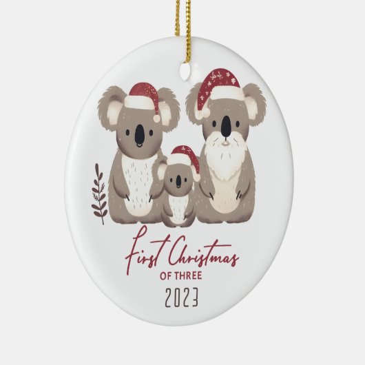 Erste Weihnachtsfeier der Familie Koala Keramik Ornament (Rechts)