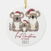 Erste Weihnachtsfeier der Familie Koala Keramik Ornament (Vorne)