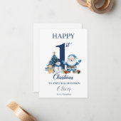 Erste Weihnachtsfeier des Babys Personalisiert Mitteilungskarte (Vorderseite/Rückseite Beispiel)