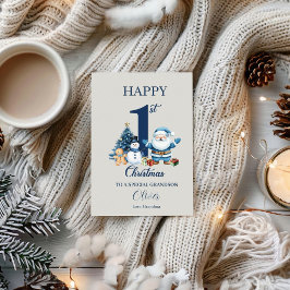 Erste Weihnachtsfeier des Babys Personalisiert Mitteilungskarte