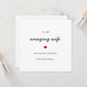 Erste Weihnachtsfeier Ehefrau Romantikherz Karte (Vorderseite/Rückseite Beispiel)