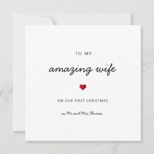 Erste Weihnachtsfeier Ehefrau Romantikherz Karte