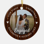 Erste Weihnachtsfeier Engagiert rustikale Faux Hol Keramik Ornament (Vorne)