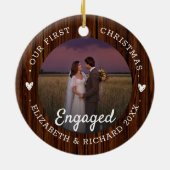 Erste Weihnachtsfeier Engagiert rustikale Faux Hol Keramik Ornament (Hinten)