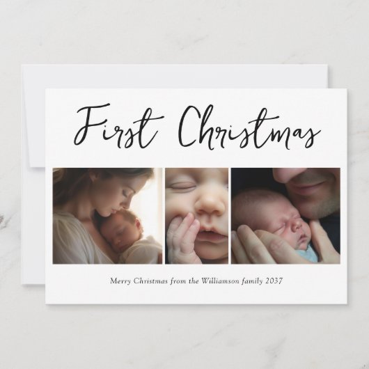 Erste Weihnachtsfeier Feiertagskarte (Vorderseite)