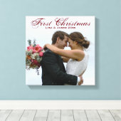 Erste Weihnachtsfeier Foto mit Namen Leinwanddruck (Insitu (Holzboden))