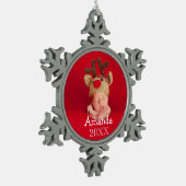 Erste Weihnachtsfeier Foto Snowflake Feriendekorat Schneeflocken Zinn-Ornament (Links)