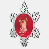 Erste Weihnachtsfeier Foto Snowflake Feriendekorat Schneeflocken Zinn-Ornament (Rechts)