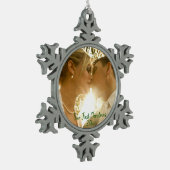 Erste Weihnachtsfeier Foto Snowflake Pewter Chr Schneeflocken Zinn-Ornament (Links)
