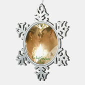 Erste Weihnachtsfeier Foto Snowflake Pewter Chr Schneeflocken Zinn-Ornament (Rechts)