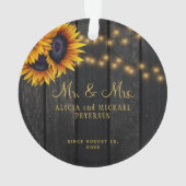 Erste Weihnachtsfeier Foto von Herrn und Frau Rust Ornament (Rückseite)