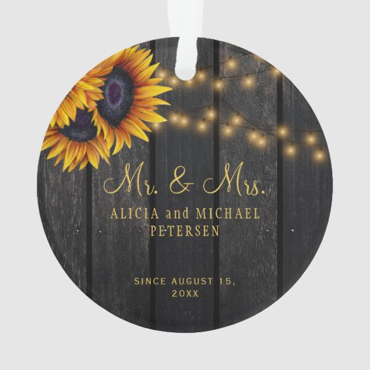 Erste Weihnachtsfeier Foto von Herrn und Frau Rust Ornament (Rückseite)