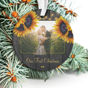 Erste Weihnachtsfeier Foto von Herrn und Frau Rust Ornament