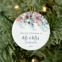 Erste Weihnachtsfeier Foto White New Christmas Keramik Ornament