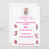 Erste Weihnachtsfeier für Kinder - Personalisiert Einladung (Vorne/Hinten)