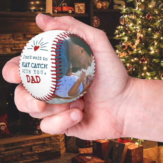 Erste Weihnachtsfeier für Vater vom Baby Foto Baseball