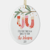 Erste Weihnachtsfeier für vier Keramiken der Famil Keramik Ornament (Rechts)