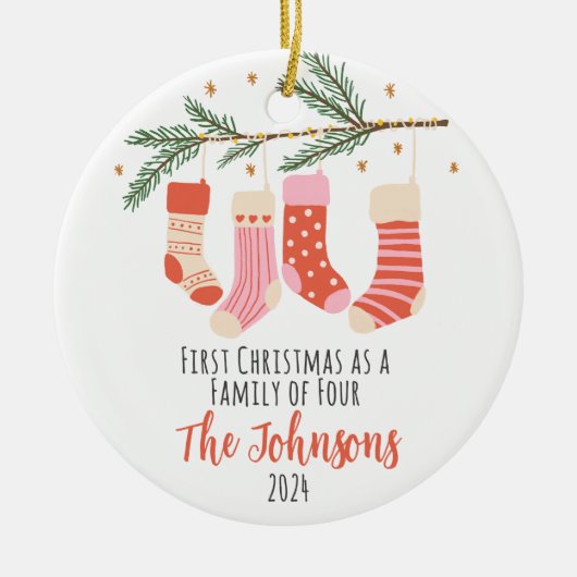 Erste Weihnachtsfeier für vier Keramiken der Famil Keramik Ornament (Vorne)