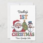 Erste Weihnachtsfeier Großer Geschenktag Feiertagskarte (Vorderseite)