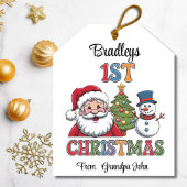 Erste Weihnachtsfeier Großer Geschenktag Feiertagskarte