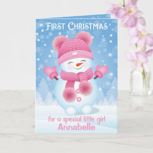 Erste Weihnachtsfeier Grußkarte Baby Girl Karte