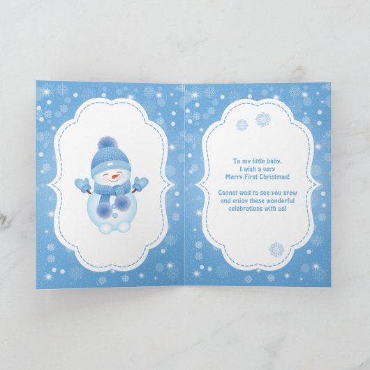 Erste Weihnachtsfeier | Grußkarten Baby Boy Karte (Innenseite)