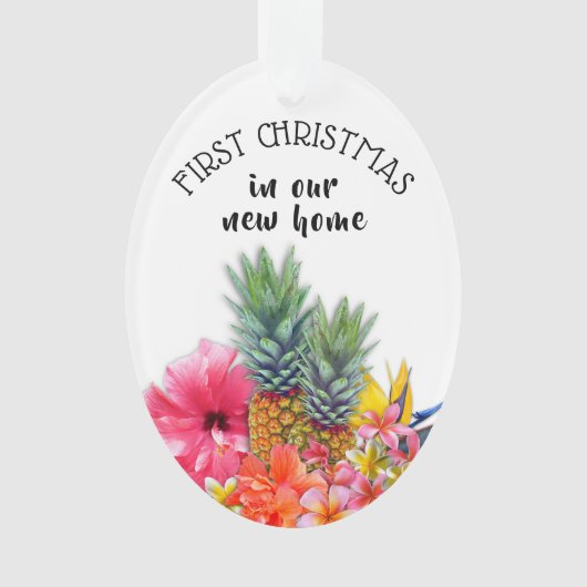 Erste Weihnachtsfeier Hawaiianische Blume Custom O Ornament (Vorderseite)