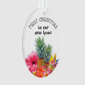 Erste Weihnachtsfeier Hawaiianische Blume Custom O Ornament (Vorderseite)