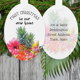 Erste Weihnachtsfeier Hawaiianische Blume Custom O Ornament
